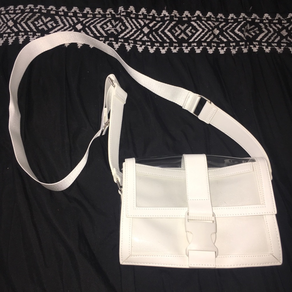White clear crossbody bag